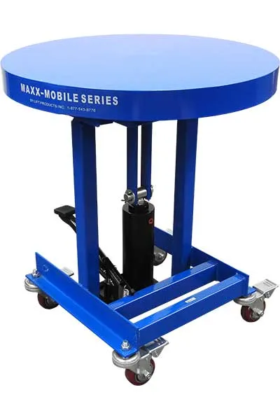 adjustable work positioner with foot pump