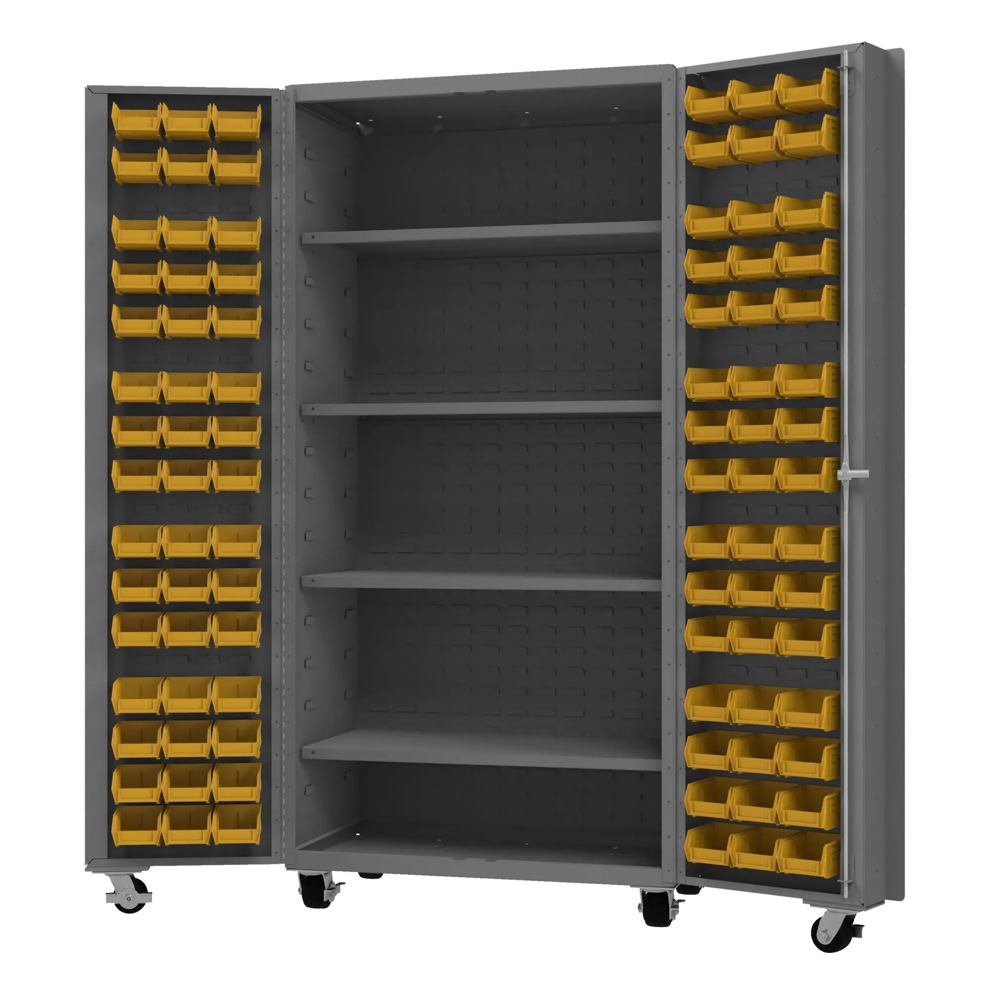 mobile cabinet with 96 bins